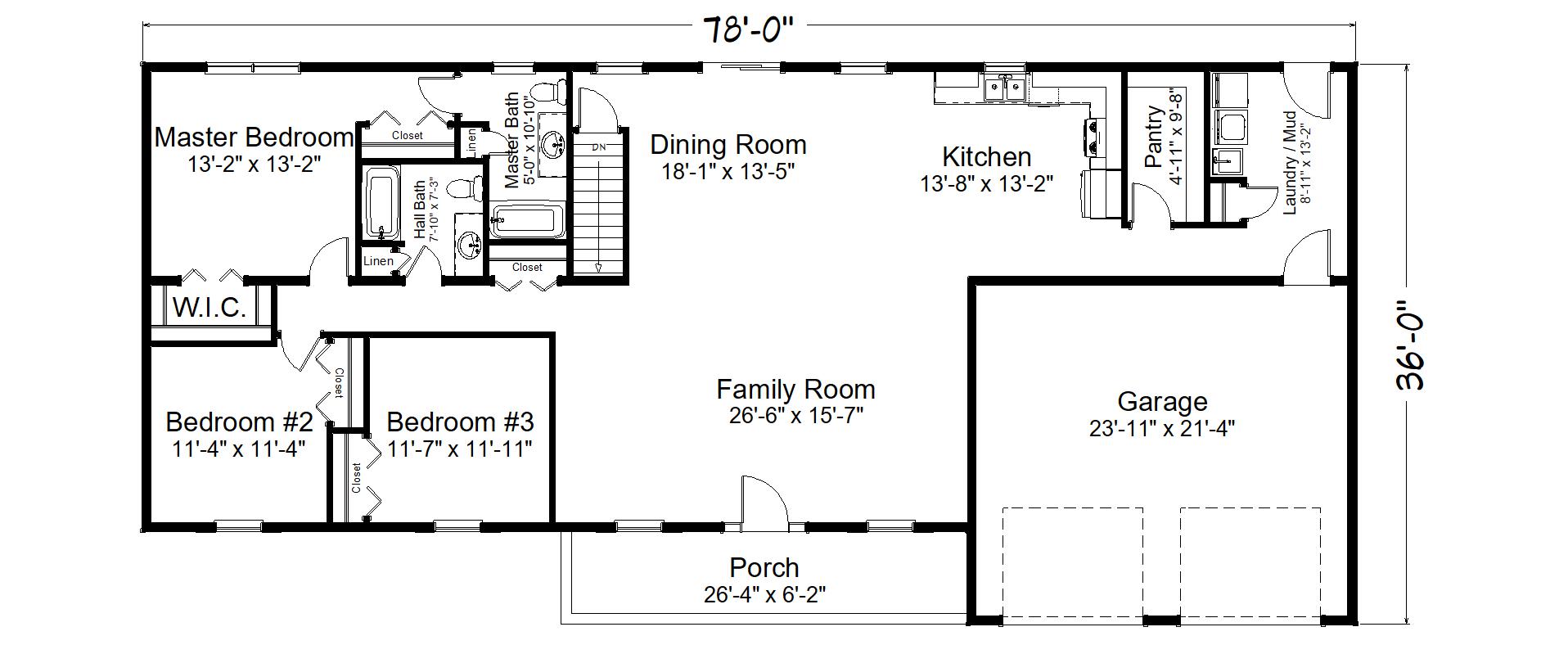 one level floor plan katerina