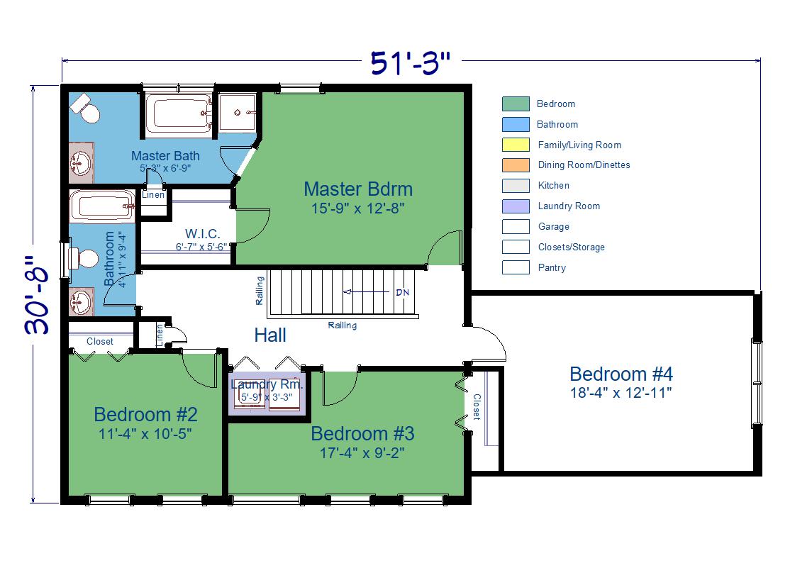 second floor jefferson 4 bedroom