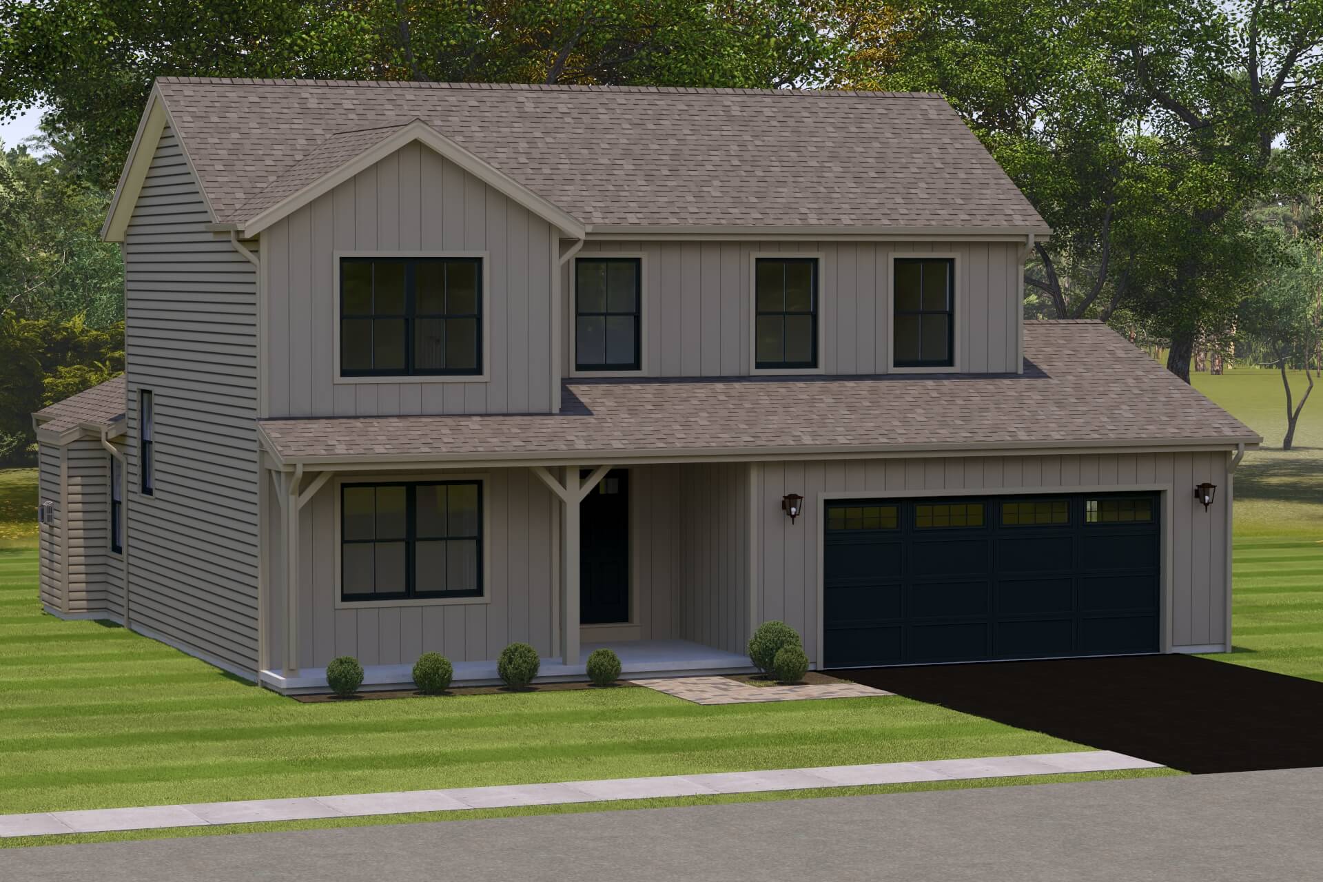 aerial view of the harrington floor plan model