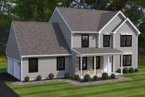 aerial view of the stafford floor plan with four bedrooms