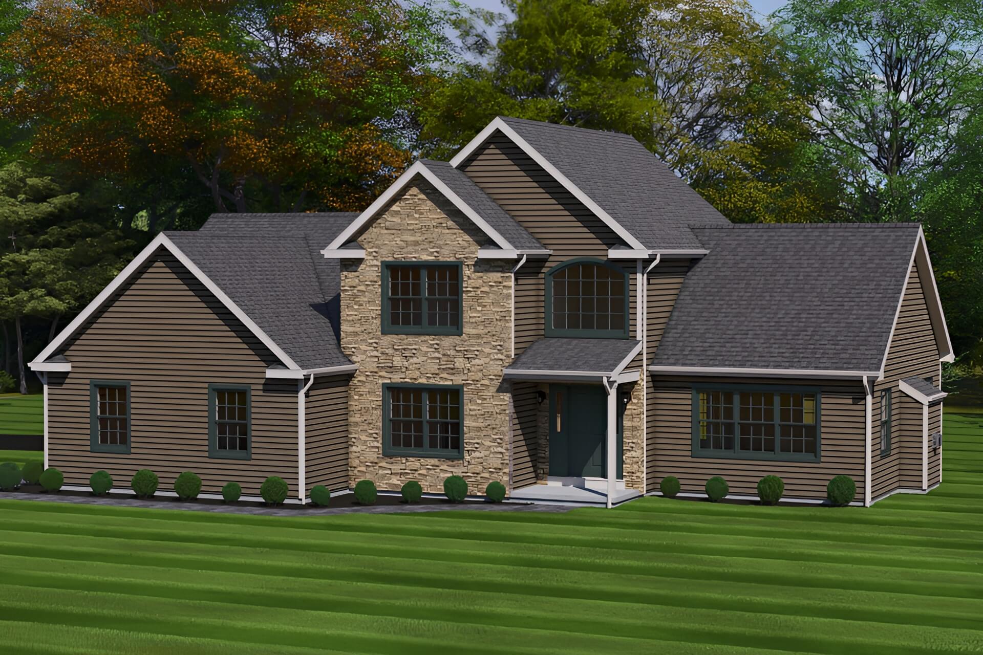 aerial view of the wentworth floor plan model