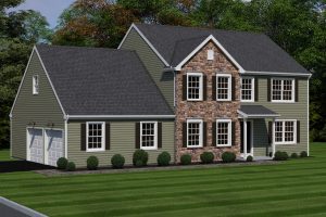 westport floor plan model front left view