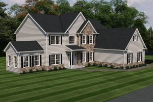 aerial view of the brownstone home