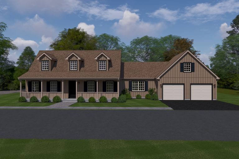 front view of the ridgeway 2 floor plan 3d render