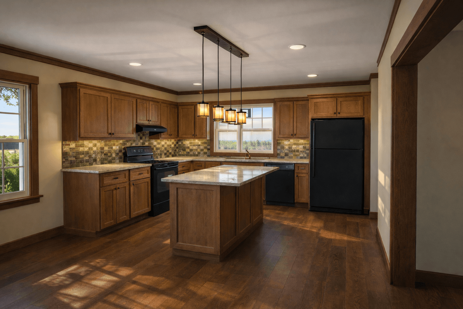 elk river 2 floor plan kitchen render, kitchen for entertaining